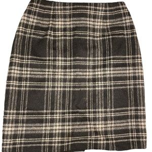 90s Black & White Plaid Jones New York Wool Skirt